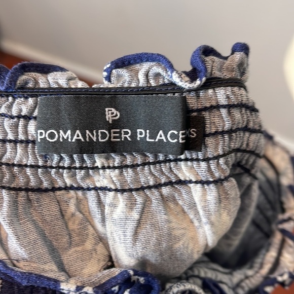 Pomander Place‎ Beaufort Botanical Blue & White Blouse - Picture 8 of 9